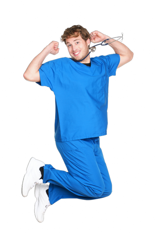 Happy Male Nurse _ Doctor Jumping